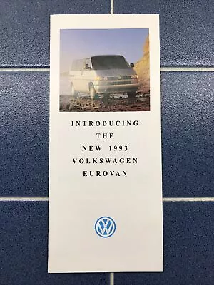 1993 VW TRANSPORTER Sales Brochure Dealer Volkswagen Eurovan • $9.99