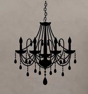 Chandelier Light Antique Vintage. Vinyl Wall Sticker Decal Art. Any Colour Size • £1.09