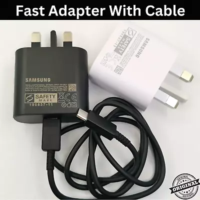 Genuine 25W Super Fast Charger For Samsung Galaxy Phones Adapter Plug & Cable UK • £2.39