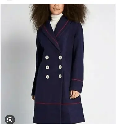 ModCloth Royal Monk Nautical Navy Madeline Coat Sz 2X /18 NWT • $100