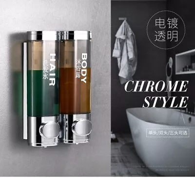 £4.89 • Buy Soap Dispenser Wall Mounted Liquid Bathroom Hand Soap Shower Gel Shampoo New UK