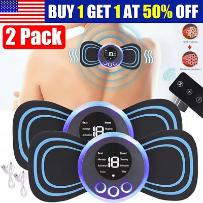2 X Pulse Tens Unit Massager Back Full Body Muscle Stimulator Pain Relief Device • $9.49