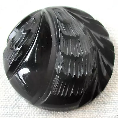 1 9/16  Vintage Molded Self-Shanked Black Bakelite Button • $4.25