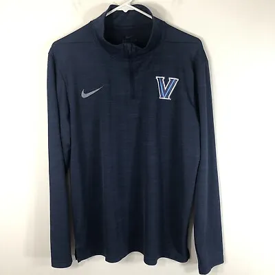 Nike Villanova University Wildcats Mens L Intensity 1/4 Zip Top Blue Pullover • $24.99