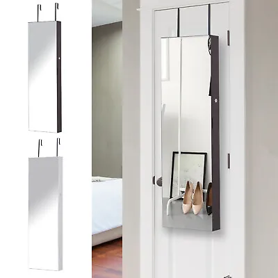 Mirrored Jewellery Storage Cabinet Organiser Hanging Lockable W/ 6 Inner LED • £74.99