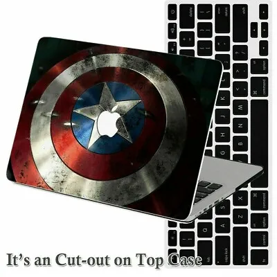 Captain America Shield Rubberized Hard Cut-out Case KB Cover For Macbook Pro Air • $21.42