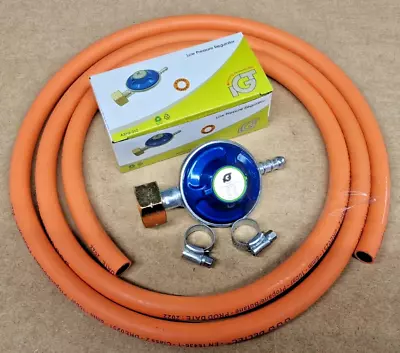 Butane Screw-In Regulator (4.5kg) + 2m Gas Hose + Clips - Calor 4.5kg Bottle Reg • £11.95