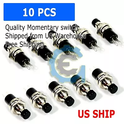 Black 10Pcs 7mm Mini Momentary On/Off Lockless Micro Push Button SPST Switch • $4.95