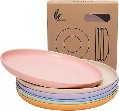 6 PACK 6 Inches Lightweight Mini Wheat Straw Plates Reusable Plate Set Dishwashe • $13.03