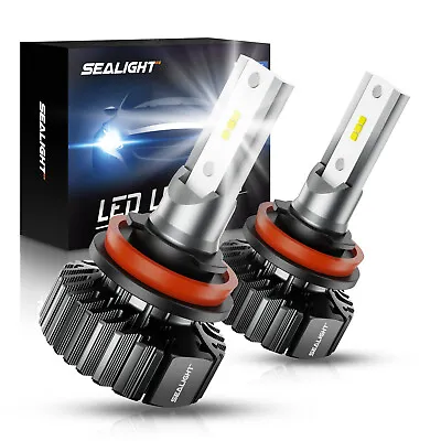 SEALIGHT H11 H9 LED Headlight Bulbs Low Beam Super Bright 6000K White Fanless • $23.99