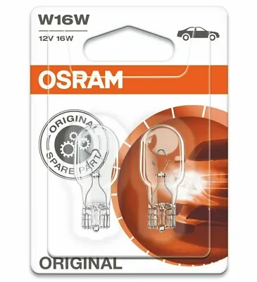 2 X Osram 921 W16W 12v Glass Wedge Base 16w Automotive Spare Bulbs W2.1x9.5D • £5.56