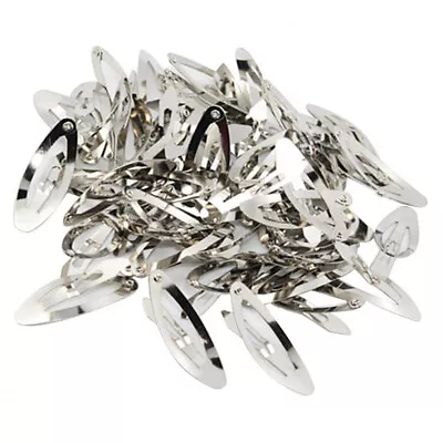 50pcs Oval Metal Hair Clip Clasp Girl Hair Barrette Bow Prong Snap Nickle DIY • £6.34