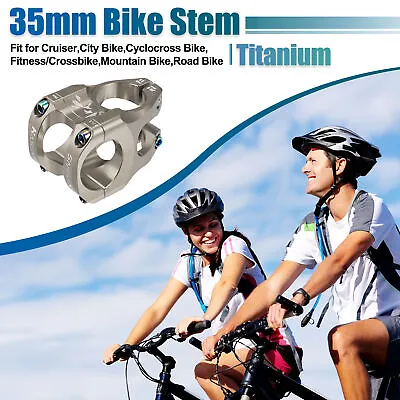 Aluminum Alloy 35mm Mountain Bike Stem Cycling Handlebar Stem Titanium Tone • $23.99