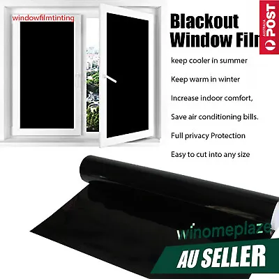 Blackout Window Film 100% Light Blocking Room Darkening Total Privacy Glass Tint • $54.27