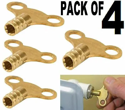 4Pcs Radiator Plumbing Bleed Bleeding Key Solid Brass For Venting Air Valve • £2.95