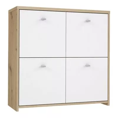 Best Chest Storage Cabinet With 4 Doors In Artisan Oak/White • £136