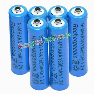 6x AAA 1800mAh 1.2V Ni-MH Rechargeable Battery 3A Blue • $12.39