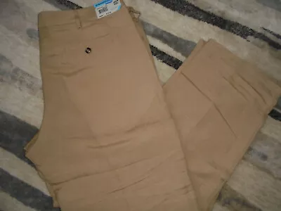 Nwt Savane Straight Fit Cornstalk Flat Front Linen Pants Size 40 X 32  $72 • $28.99