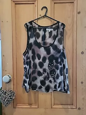 Ladies Sheer Skull Vest Top (Zip Detail Back - Size 12) • £2.50