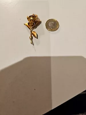 18ct Gold Rose Brooch. 9grms ..sadly For Scrap Antique Beautifully Madeno Pin • £299