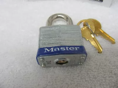 Master Lock  2  Laminated Padlock Harden Steel Rust-Proof Keyed Alike • $10.99