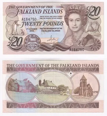 FALKLAND ISLANDS £20 Banknote (1984) P.15a - UNC • £59