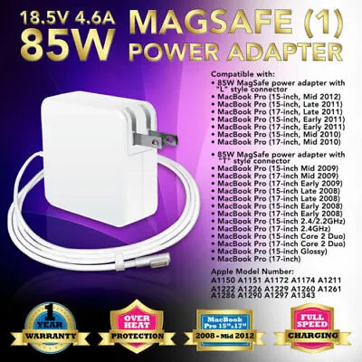 85W Power Adapter Charger For Mac MacBook Pro 13  15  17  2013 2014 2015 2016 • $13.69