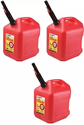 (3) Ea Midwest Can Co 5610 5 Gallon Gas Cans W Flameshield Shut Off Spout  • $109.90