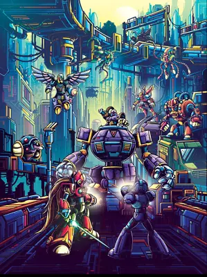 Mega Man X Dan Mumford Poster 18x24 Mondo Signed Embossed And Numbered X/8 • $249.99