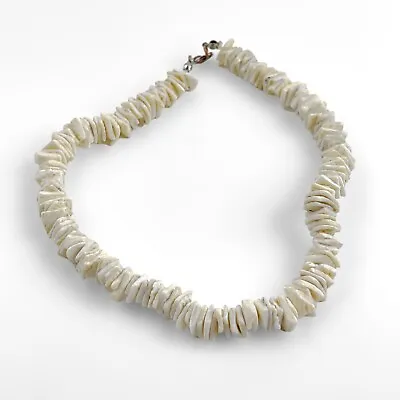 Vintage 1970's Hawaiian Puka Shell Choker Necklace 14.5  Long • $17.99