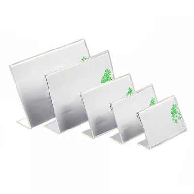 10PCS S/M/L Clear Acrylic Sign Display Holder Name Card Label Price Stands Tags • £5.52