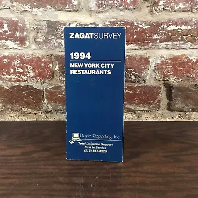 1994: New York City Restaurants-Zagat Survey-G • $75