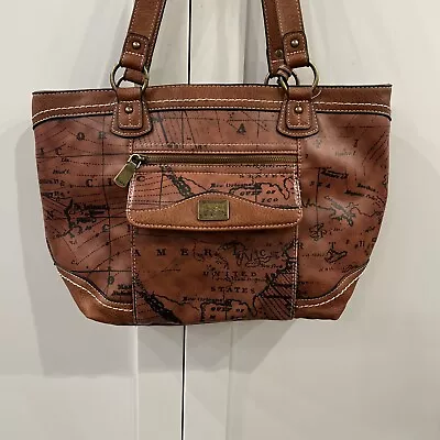 Born Women’s Brown Leather Purse Map Of United States • $19.97