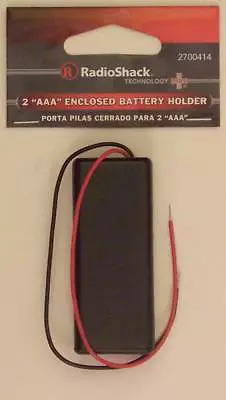 RadioShack 2 AAA Cell Enclosed Battery Holder With Lid/Cover ~ Wire Leads • $7.33