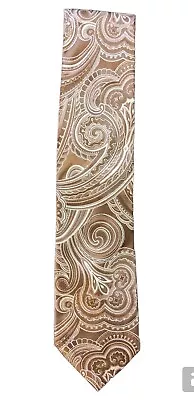 Donald J Trump Signature Collection Tie 100% Silk Handmade Brown Paisley Print • $15