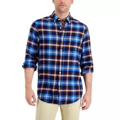 Club Room Men's Regular-Fit Plaid Flannel Medium Sapphire Plaid Medium • $4.11