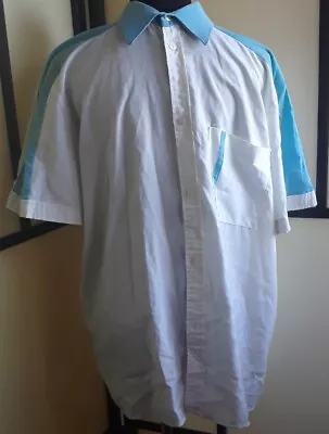 Used Vintage Style Bowling Shirts Blue And White No Labels • $18