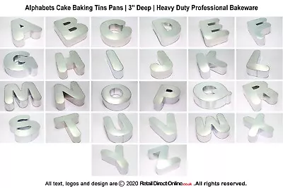 Alphabet Letter Shape Novelty Cake Baking Tin Pan Bakeware Professional Deep 3'' • £9.99