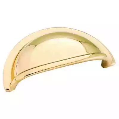 NOS BP4235-B Polished Brass 3 Cc Solid Brass Cabinet Cup Pull Advantage • $13.99