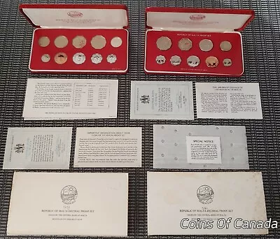 Lot Of 2 - 1979 + 1980 Malta Proof Coin Sets - All Original  #coinsofcanada • $102.42