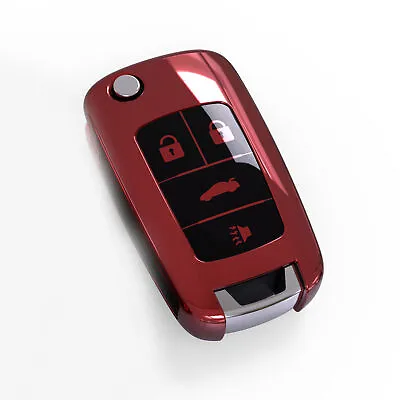 Red TPU Full Covered Remote Key Fob Cover Case Fit For Chevrolet GMC Buick Chevy • $8.98
