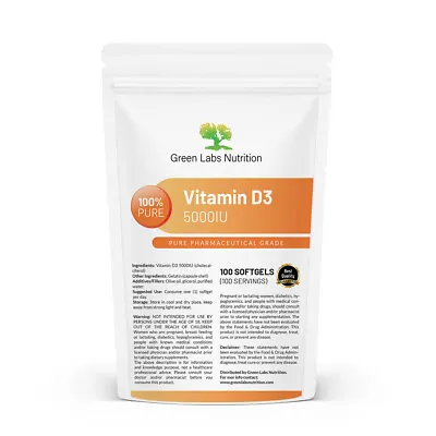 Vitamin D3 5000 IU Softgels Easy Digestible Cholecalciferol Immune Support • $40.99
