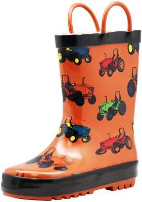 Norty Toddlers Big Kids Boys Girls Waterproof Rubber Rain Boots • $25.90