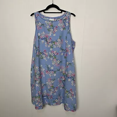 J Jill Love Linen Women’s Multicolor Sleeveless Floral Dress Size Petite XL. • $29.99