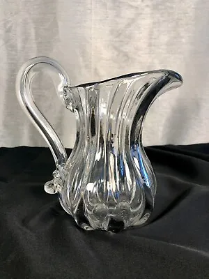 Rare Antique Pillar Molded EAPG Pitcher DAMAGED - Estate Sale Pittsburgh Glass • $100