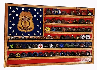 Virginia State Police / Trooper Challenge Badge Coin Display 70-100 Coins TRAD • $149.99