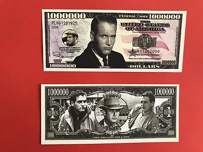 Two Paul Newman One Million Dollars Doublesided Novelty Banknotes. • £1.95