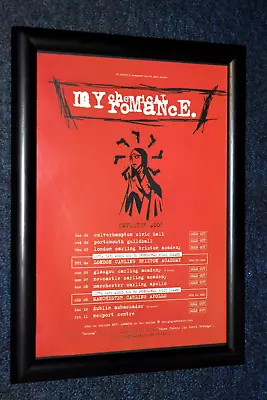 MY CHEMICAL ROMANCE Framed A4 2005 Album Tour Original ART Music Poster NEW DATE • £13.99