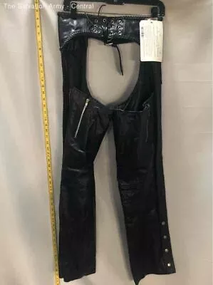 Xelement Advanced Motorcycle Gear Womens Black Leather Buckle Chaps Pants Size 6 • $9.99