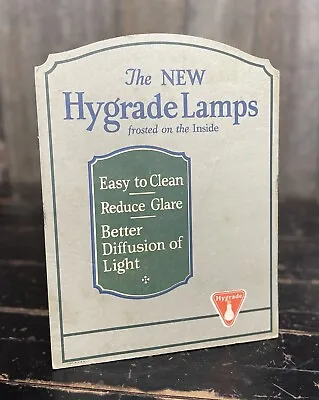 Vintage Country Store Counter Top Display Hygrade Lamps Advertising Easel Sign • $95